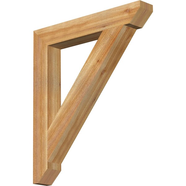 Ekena Millwork Traditional Slat Rough Sawn Bracket, Western Red Cedar, 4"W x 28"D x 32"H BKT04X28X32TRA06RWR - main